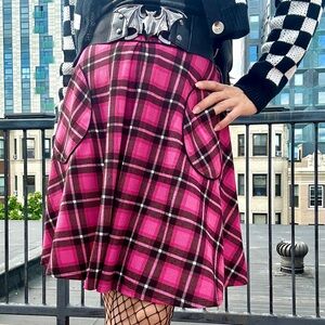 Smak Parlour Pink Tartan Skirt